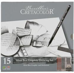 CRETACOLOR Silver Box grafit rajzkészlet, 15 db-os, fémdobozos