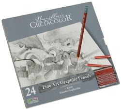 CRETACOLOR Fine Art Graphite grafitceruza készlet - 24 db, fémdobozos