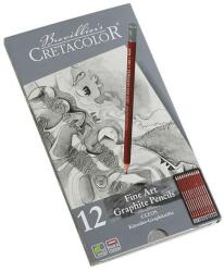 CRETACOLOR Fine Art Graphite grafitceruza készlet - 12 db, fémdobozos