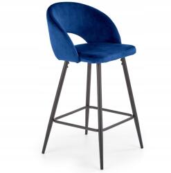 Halmar Hoker bárszék konyha étkező kárpitozott velúr kék H96 (V-CH-H/96-GRANATOWY)
