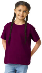 Gildan GIB64000 rövid ujjú pamut gyerek póló - maroon szín (gib64000ma-s) - olibo