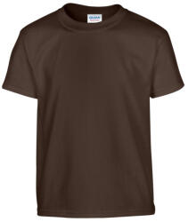 Gildan GIB5000 rövid ujjú pamut gyerek póló - dark chocolate szín (giB5000dc-s) - olibo