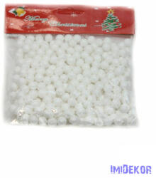  Glitteres golyó díszítő 1cm kb 300db/cs - Fehér