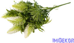  Bogáncsos műzöld bokor 38cm - Fehér