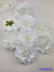  Dália selyemvirág fej 11cm - Fehér