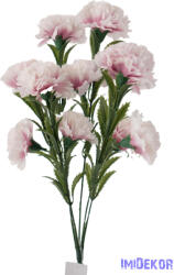  Szegfű 6 ágú 12 fejes selyemvirág csokor 46cm - Mályvás