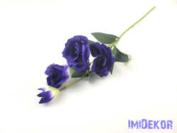  Liziantusz 4 ágú 3fej+1bimbó selyem szálas 59cm - Sötét Kékes Lila