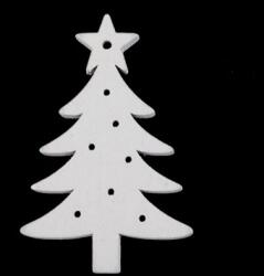  Karácsonyfa alakú dísz - fehér 38 x 59 mm (6861)