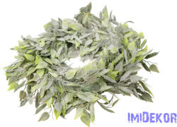  Hegyes levelű hamvas műzöld koszorú 55cm