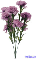  Szegfű 6 ágú 12 fejes selyemvirág csokor 46cm - Lila