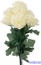  Krizantém 9 ágú selyemvirág csokor 42cm - Krém