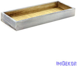 Lapos fa láda 39, 5cm - Hamvas Fehér