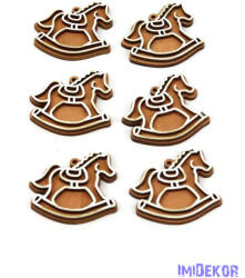 Fa mézeskalács figura 6db/csomag - Hintaló