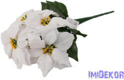 Bársonyos mikulásvirág csokor 49cm - Fehér