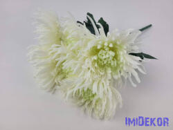  Pók krizantém 7 ágú selyem csokor 42cm - Zöldes Krém