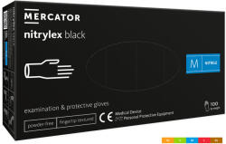 Mercator Medical black nitril púdermentes fekete vizsgálókesztyű L