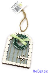  Fa ajtó koszorúval 9x6cm - Kicsi