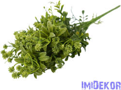  Rezgős 6 ágú műzöld bokor 36cm - Zöld