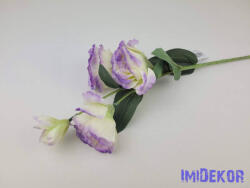  Liziantusz 4 ágú 3fej+1bimbó selyem szálas 59cm - Halvány Lila Cirmos