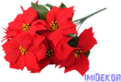  Bársonyos mikulásvirág csokor 49cm - Piros