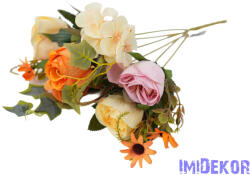  Peónia + hortenzia 6 ágú selyemvirág csokor 31cm - Mix