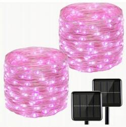  Led fényfüzér rózsaszín 2x18m napelemes karácsonyi fényfüzér (ee3d58)