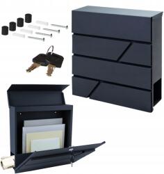 VIRONE Postaláda újságtartóval, nagy acél, antracit színű (MB-6/A)