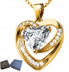 Mennica Świdnicka 925 Ezüst Aranyozott Nyaklánc Szív medállal Strasszok Ajándék