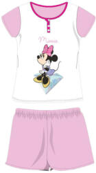 Minnie egér Nyári rövid ujjú gyerek pamut pizsama - Disney Minnie egér - Minnie felirattal - világosrózsaszín - 128 (evi_MIN-2022-0497_vro_128)