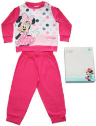 Minnie egér Hosszú vékony pamut baba pizsama - pöttyös Minnie egér - Jersey - pink - 92 (evi_MIN-2022-0117_pin_92)