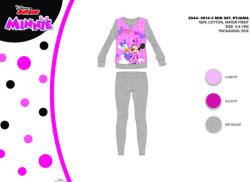 Exity Téli pamut interlock gyerek pizsama - Disney Minnie egér - szürke - 98 (evi_MIN-2044-0914_szu_98)