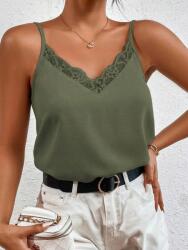 Shein CC12302 Shein Felső Khaki Színben, Csipkével Díszítve (43) M