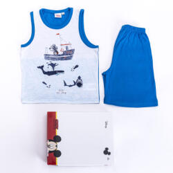 Exity Mickey egér kisfiú pamut pizsama - ujjatlan pizsama - nyári együttes - középkék - 116 (evi_MIC507_kke_116)