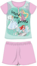 Hercegnők Nyári rövid ujjú gyerek pamut pizsama - Disney Hercegnők - Follow your dreams felirattal - világosrózsaszín - 98 (evi_PRI-2022-0500_vro_98)