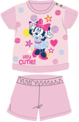  Nyári rövid ujjú pamut baba pizsama - Disney Minnie egér - csillagos - világosrózsaszín - 92 (evi_MIN-2022-0122_vro_92)