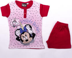  Rövid ujjú pamut gyerek pizsama - Minnie egér - egyszarvús - piros - 110 (evi_MIN402_pir_110)