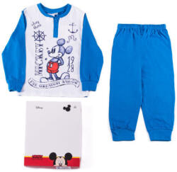  Hosszú vékony pamut gyerek pizsama - Mickey egér - 110 - középkék (evi_MIC107_kke_110)