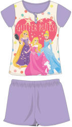  Nyári rövid ujjú gyerek pamut pizsama - Disney Hercegnők - világoslila - 98 (evi_PRI-2022-0081-82_vli_98)