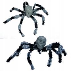 Top Gift Dekoráció Pók Ezüst-fekete Koponya Dísz Tarantula Halloween (TG15465)