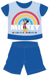 Exity Disney Mickey egér nyári rövid ujjú baba pizsama - pamut jersey pizsama - szívárvány mintával - középkék - 92 (evi_MIC1433_kke1_92)