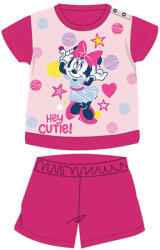  Nyári rövid ujjú pamut baba pizsama - Disney Minnie egér - csillagos - pink - 92 (evi_MIN-2022-0122_pin_92)
