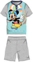  Nyári rövid ujjú gyerek pamut pizsama - Disney Mickey egér - Mickey felirattal - szürke - 116 (evi_MIC-2022-0504_szu_116)