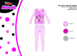 Exity Téli pamut interlock gyerek pizsama - Disney Minnie egér - világosrózsaszín - 134 (evi_MIN-2044-0914_vro_134)