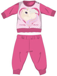 Unikornis téli pamut baba pizsama - interlock pizsama - pink - 80 (evi_UNI-BINTPYJ-0126_pin_80)