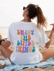 Shein CC11217 Shein Fehér Póló Oversize Nyomtatással (43) L