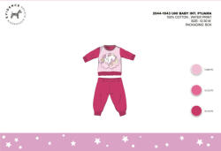 Unikornis Téli pamut interlock baba pizsama - Unikornis - pink - 92 (evi_UNI-2044-1043_pin_92)