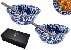 Red Samurai 2 db-os pálcikás tál szett Katatsumuri Blue 400 ml Box (6051133)