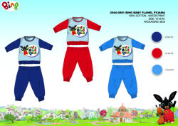  Téli vastag pamut baba pizsama - flanel pizsama - Bing nyuszi - középkék - 80 (evi_BI-2044-0991_kke_80)