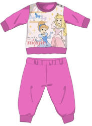  Disney Hercegnők téli vastag baba pizsama - pamut flanel pizsama - sötétrózsaszín - 80 (evi_PRI-BFLAPYJ-0056_sro_80)