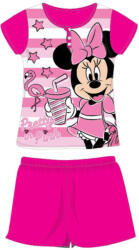 Minnie egér Nyári rövid ujjú gyerek pamut pizsama - Disney Minnie egér - csíkos - pink - 122 (evi_MIN-2022-0006-05_pin_122)